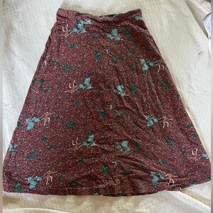 Midi skirt handmade unique pattern A-line skirt 100% cotton